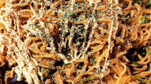 ワサビマヨネーズ焼きそばです。